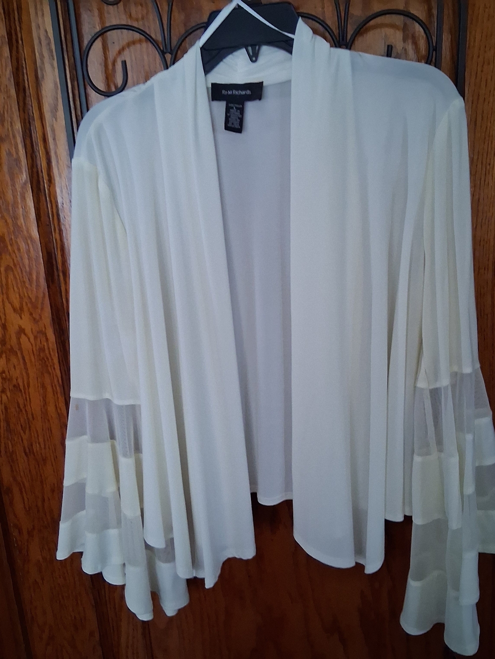 R&M Richards Cream Lightweight Draped Cardigan